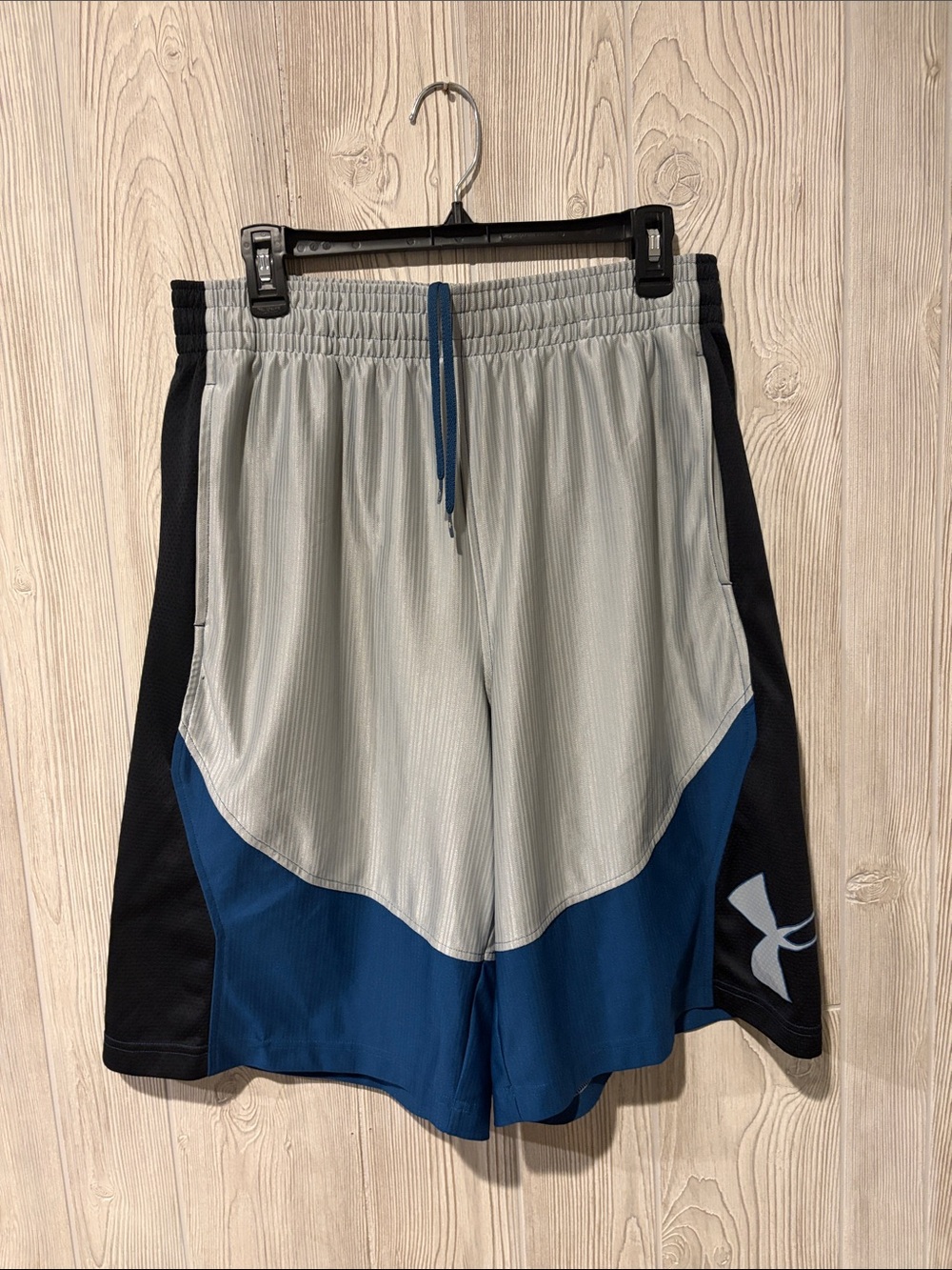 Under Armour Men's Gray, Blue and Black Athletic Shorts